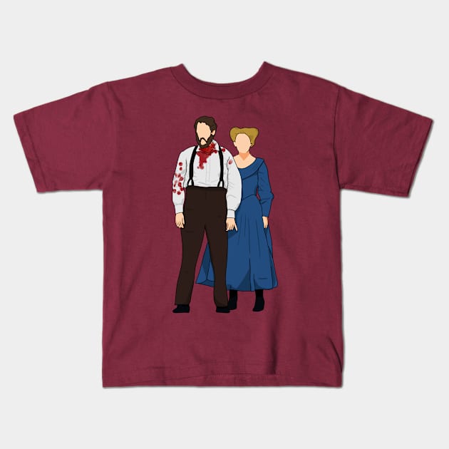 Sweeney Todd Covered in Blood and Mrs Lovett Kids T-Shirt by byebyesally